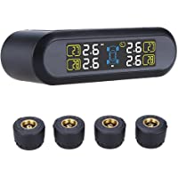Sistema de Monitoreo de Presión de Neumáticos con Pantalla LCD Uphig TPMS + 4 Sensores Externos de Energía Solar